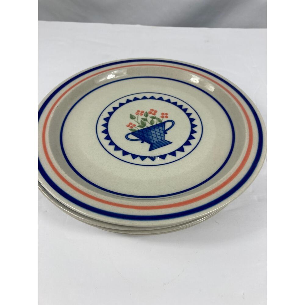 Newcor Stoneware Japan Floral Set of 4 Salad Plates